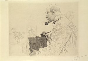 自画像，c.1912 作者 卡尔·拉森